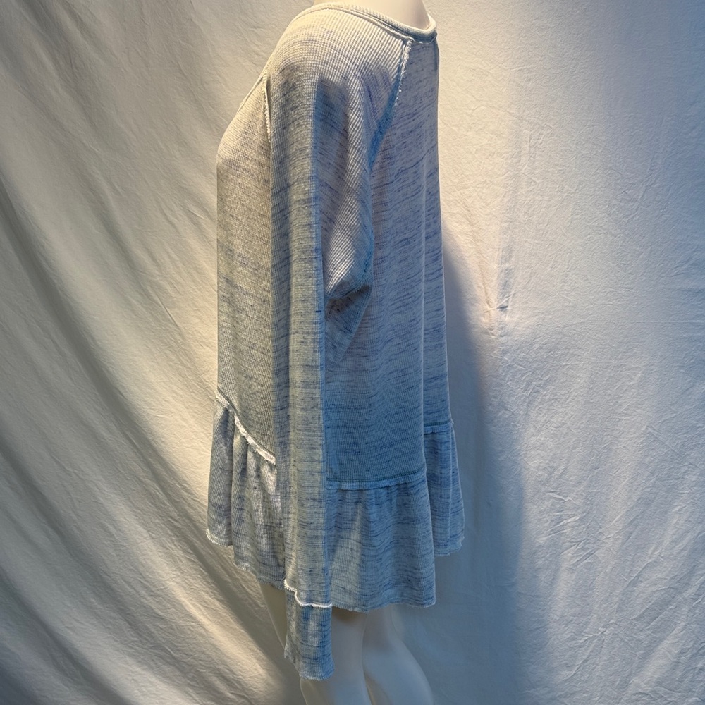 We The Free Heather Gray Ruffled Blouse - Picture 5 of 11